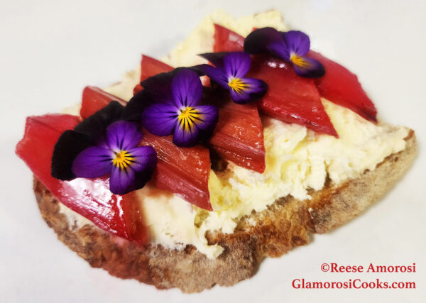 Honey-roasted Rhubarb and Brie Toast